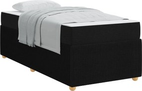 vidaXL Cadru de pat cu saltea Negru 90 x 190 cm țesătură
