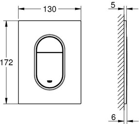 Grohe Arena Cosmopolitan S Clapeta de actionare WC Dual Flush, crom mat