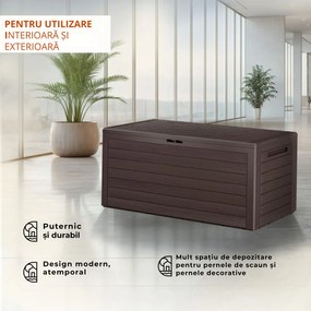 Cutie de depozitare WOODEBOX, 280L, 120x46x57cm, maro închis Prosperplast