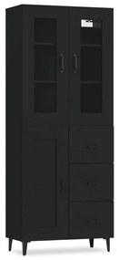 Dulap inalt, negru, 69,5x34x180 cm, lemn prelucrat 1, Negru