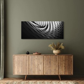 Tablou abstract - spirală alb neagră (120x50 cm)