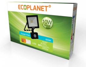 Proiector LED + Senzor, Ecoplanet, Slim Tablet SMD, 10W (70W), 900LM, 220V, lumina rece 6500k Lumina rece - 6500K