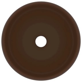 Chiuveta de baie lux maro inchis mat 40x15 cm ceramica rotund matte dark brown