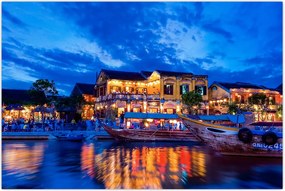 Tablou - Orașul de noapte Hoi An, Vietnam (90x60 cm)