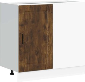 vidaXL Dulap de bucătărie „Porto” din lemn de lemn de stejar afumat