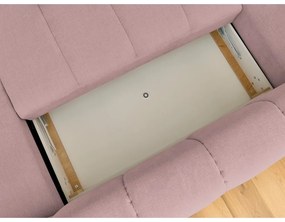 Colțar roz extensibil/cu spațiu de depozitare (cu colț pe partea stângă/în formă de "U") Fuji – Bobochic Paris