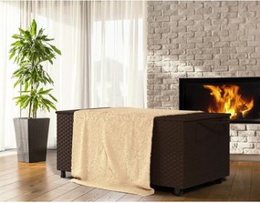 Ladă de depozitare din poliratan RICCO, 122x56x61cm, maro Casaria