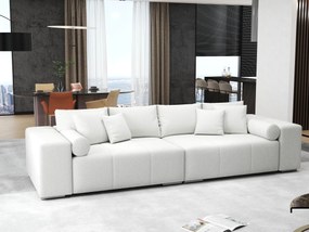 Canapea extensibilă dumonde cu ladă de depozitare si sezut confortabil din spuma high-density, Marbela Euphoria Ivory XXL 295x100 cm