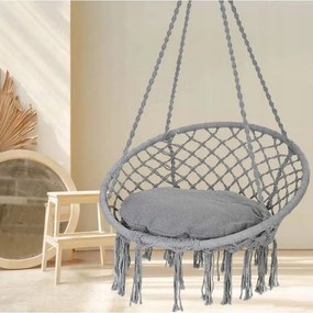 Scaun suspendat de grădină BOHO, 80 x 60 x 120 cm, gri
