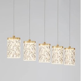 Lustra aurie cu 5 pendule LED PHOS