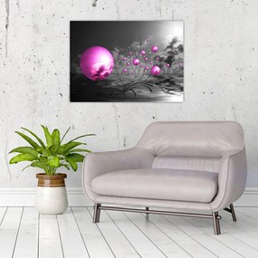 Tablou pe sticlă bilelor roz (70x50 cm)
