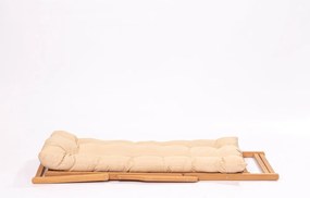 Șezlong de grădină crem/natural din lemn – Floriane Garden