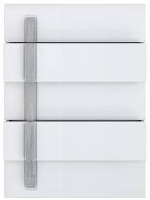 Comoda Stanga Atentivo Stejar Nordic Gri Si Alb Lucios, 70.2 Cm