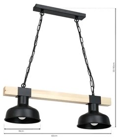 Lustră pe lanț FARO 2xE27/60W/230V