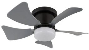 Lustra LED cu ventilator si telecomanda HINES gri 40cm, 03609A GL