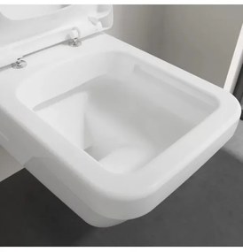 Set vas WC rimless suspendat, Villeroy&amp;Boch Architectura, DirectFlush, cu capac inchidere lenta, 37x53cm, Alb Alpin, 5685HR01