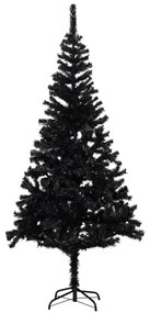 vidaXL Pom de crăciun artificial cu suport, negru, 180 cm, pvc