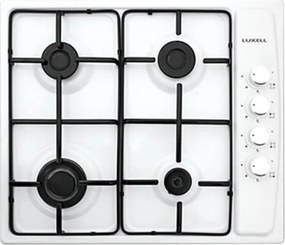 Plita pe gaz incorporabila LUXELL LX-410BF AOA, 4 ochiuri, Aprindere automata, Sistem de siguranta, Propano-butan/gaz natural, Alb