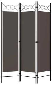 320701 vidaXL Paravan de cameră cu 3 panouri, antracit, 120 x 180 cm