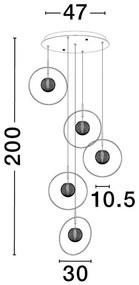 Lustra cu 5 pendule LED design modern ATOS