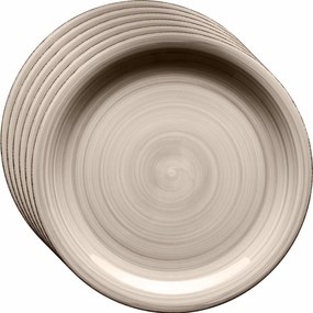 Mäser Set of 6 shallow plates Bel Tempo 27 cm,taupe