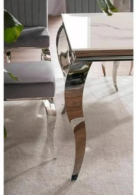 Masa Prince Ceramic Calacatta alb/crom L180xl90 cm