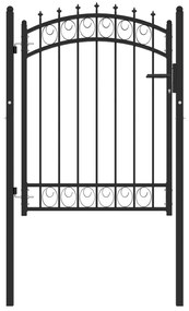 Poarta de gard cu tepuse, negru, 100x125 cm, otel Negru, 100 x 125 cm