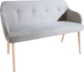 Bancheta tapitata cu brate si picioare din lemn Scandinavia, gri deschis A-37925 VC