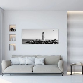 Tablou - Far de pe coastă, Santa Cruz, California (120x50 cm)