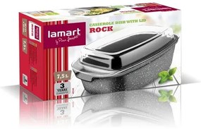 Lamart LT1156 Tavă de copt cu capac de gătit Rock7,5 l