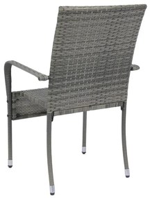 Juskys Scaune de ratan Yoro 2 buc - gri
