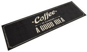 vidaXL Covor de bucătărie lavabil, text Coffee, 45x150 cm, catifea