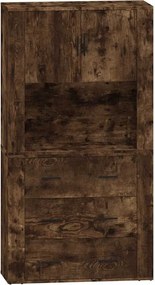 vidaXL Dulap înalt, stejar fumuriu, lemn prelucrat