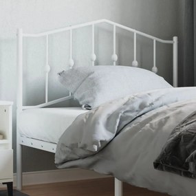 vidaXL Tăblie de pat metalică, alb, 107 cm
