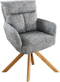 Set de 2 scaune pivotante picioare din lemn Big George verde texturat