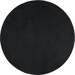 vidaXL Covor „OVIEDO”, fire scurte, negru, Ø 120 cm
