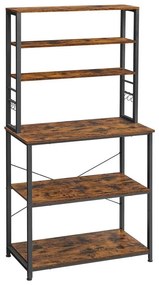 Etajeră pentru bucătărie MARGE, maro/negru