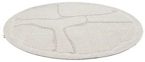 Covor gri deschis rotund din lână ø 120 cm Morphic Organica – Agnella