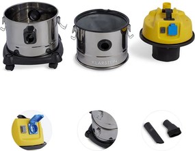 Klarstein Aspirator industrial, Reinraum 3 în 1, pentru aspirare umedă/uscată, aspirator de cenușă, 1800 W, 30 l, oțel inoxidabil