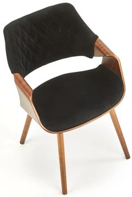 Scaun K396 material catifea negru nuc