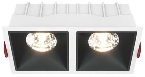 Spot LED incastrabil cu 2 surse de iluminat Alpha alb, negru 30W, 3000K