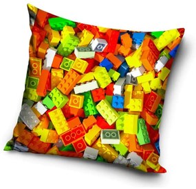 Bricks Bricks Husă de pernă cu model Lego 40x40 cm Catifea