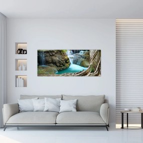 Tablou - Râu cu cascade (120x50 cm)