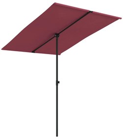 Umbrela de soare de exterior, stalp aluminiu, bordo, 2 x 1,5 cm Rosu bordo, 200 x 150 cm