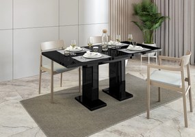 Masă de sufragerie Gilnar (negru lucios) (pentru 4 până la 6 persoane). 1055170