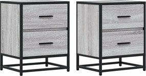 vidaXL Noptiere, 2 buc., gri sonoma, 40x31x50 cm, lemn compozit