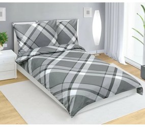 Lenjerie de pat Bellatex Satin Káro gri , 140 x220 cm, 70 x 90 cm, 140 x 220 cm, 70 x 90 cm