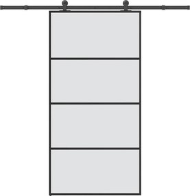 vidaXL Ușă glisantă cu set feronerie 102,5x205 cm sticlă ESG/aluminiu