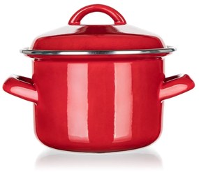 Oală emailată cu capac Banquet Milton roșu, 12 cm, 0,78 l, 12 cm