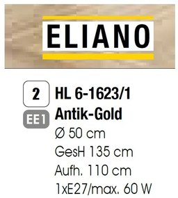 Lustra metalica design vintage Eliano, 50cm